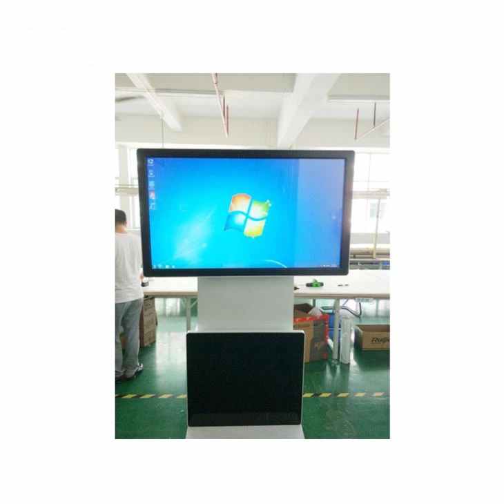 Drehbares digitales Totem mit geteiltem Bildschirm